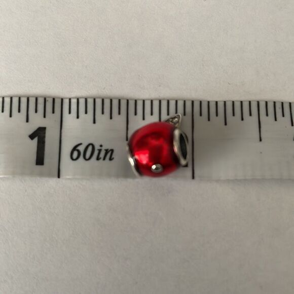 S925 RED APPLE CHARM - Picture 4 of 4